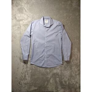 Jos A. Bank 1905 No Iron Tailored Fit Dress Shirt Men's 16-36 Blue White Check